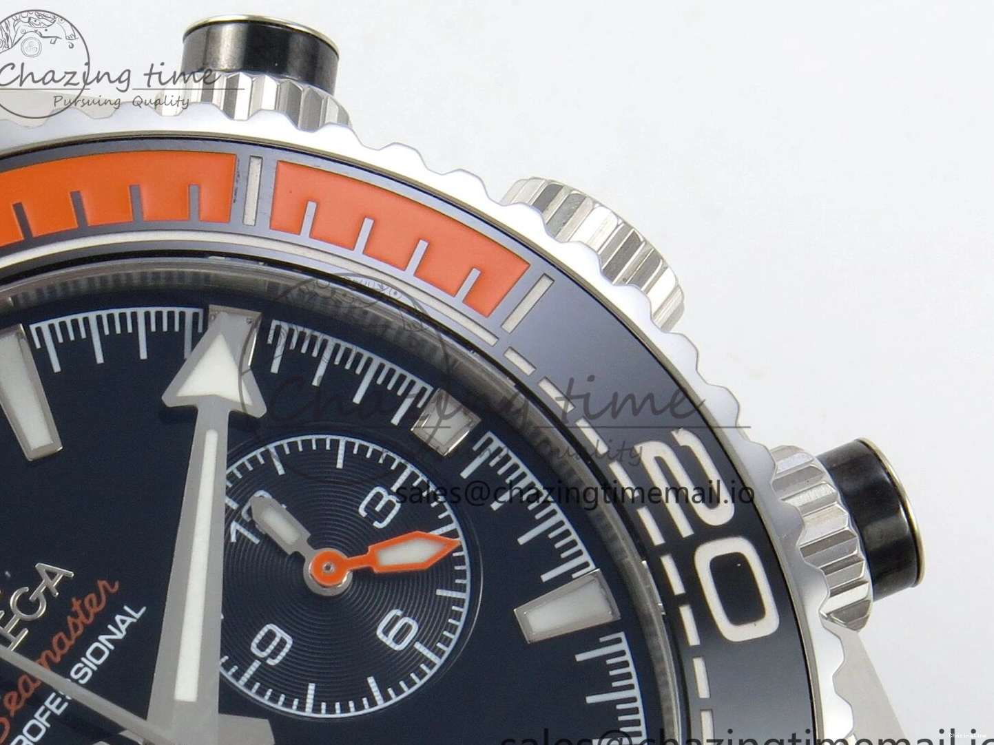 0517 Timeless Planet Ocean 600M Chrono SS VRF 1:1 Best Edition Black Orange Bezel Black Dial on SS Bracelet A 7652